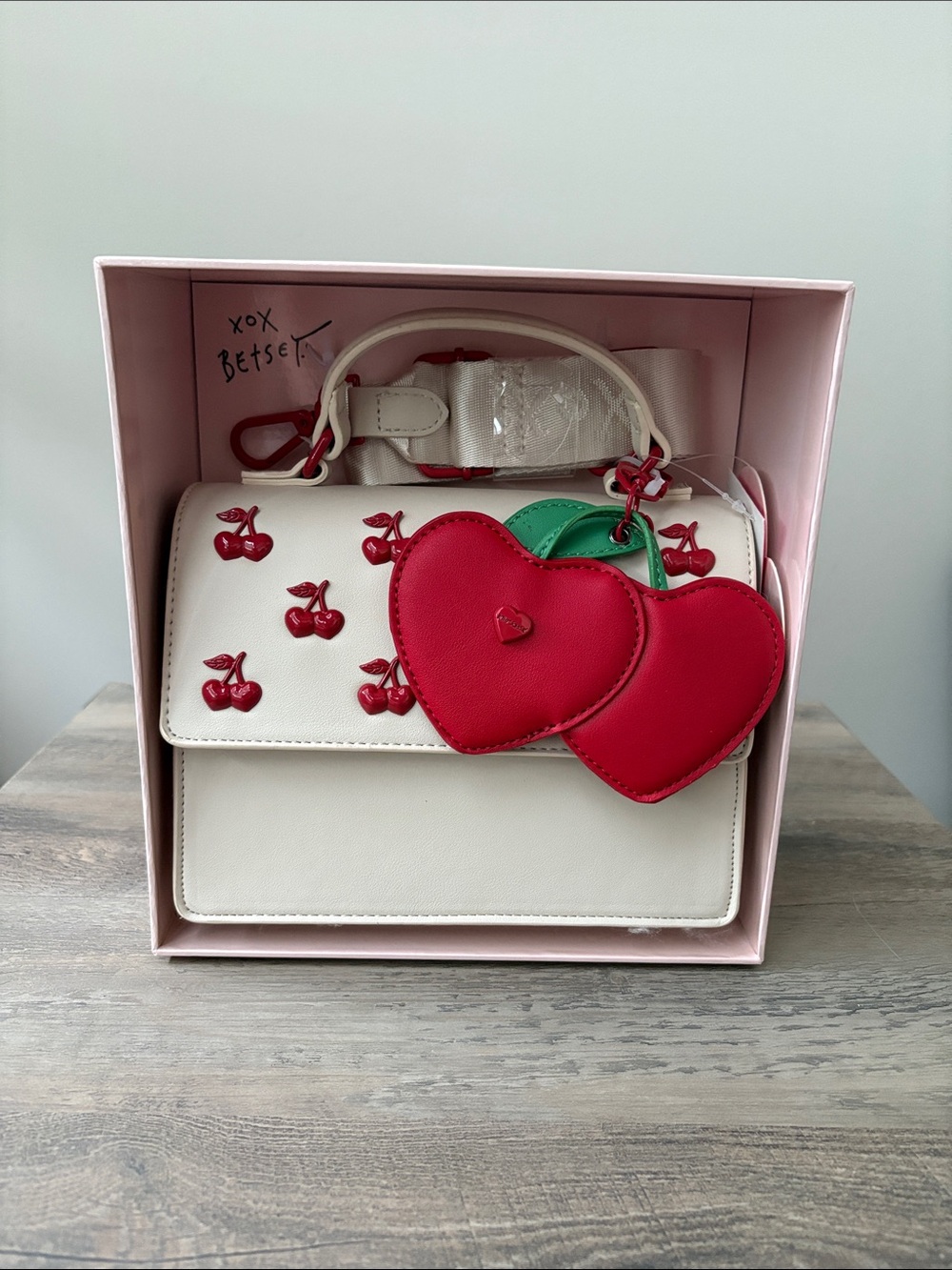 Betsey Johnson Bag with Cherry Accents and Charm - Picture 1 of 3